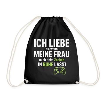 I love my wife – when she lets me gamble - Drawstring Bag - black - Front