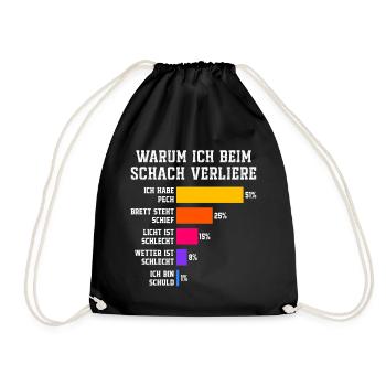 Warum ich beim Squash verliere Squash - Turnbeutel - Schwarz - Vorne
