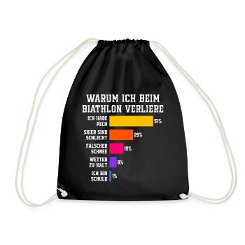 Biathlon Why I lose in biathlon - Drawstring Bag - black - Front