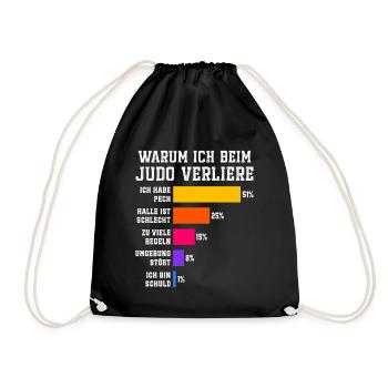 Why I lose in judo Judoka - Drawstring Bag - black - Front