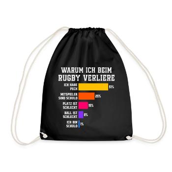 Why I lose at rugby Rugby - Drawstring Bag - black - Front