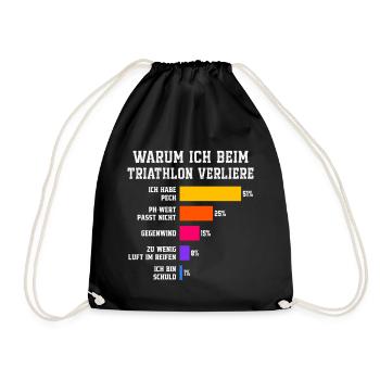 Warum ich beim Triathlon verliere Triathlon - Turnbeutel - Schwarz - Vorne