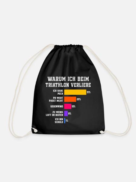 Warum ich beim Triathlon verliere Triathlon - Turnbeutel - Schwarz