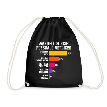 Why I lose at football Football - Drawstring Bag - black - Front