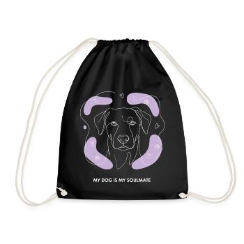 Dessin de lignes d’âmes sœurs de chien - Sac de sport léger - noir - Devant