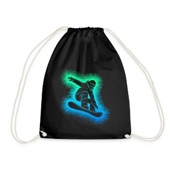 Snowboard Snowboarder Snowboarding - Drawstring Bag - black - Front