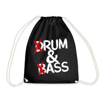 Drum & Bass Rum & Ass lustiger Schlagzeuger - Turnbeutel - Schwarz - Vorne