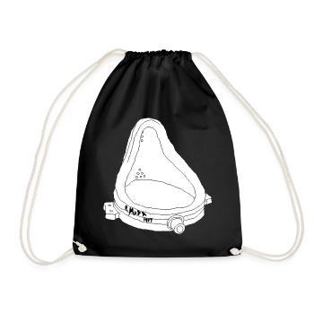 Duchamp Fountain Urinal Art Funny Line Sketch - Drawstring Bag - black - Front