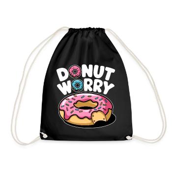 Donut Worry Donut Süß Witzig Lustig - Turnbeutel - Schwarz - Vorne