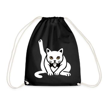 Funny Cat Cats Cat Lover Kitten - Drawstring Bag - black - Front