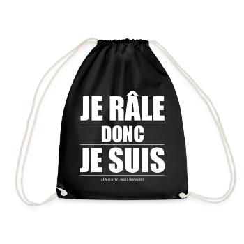 Je râle donc je suis – humour râleur râleuse - Sac de sport léger - noir - Devant