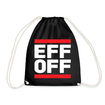 Slogan en rouge blanc - Sac de sport léger - noir - Devant