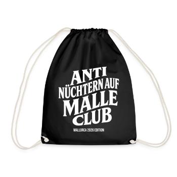 Malle 2026 Anti Nüchtern Auf Malle Club 2026 - Turnbeutel - Schwarz - Vorne
