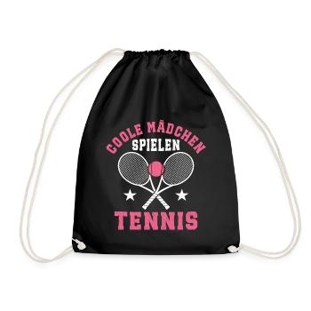 Coole Mädchen spielen Tennis - Turnbeutel - Schwarz - Vorne