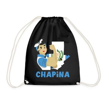 Guatemala Flagge T-Shirt Stolz & Heimat Chapín - Turnbeutel - Schwarz - Vorne