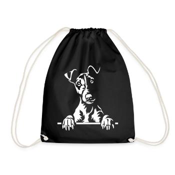 Foxterrier Kopf "Black Edition" - Turnbeutel - Schwarz - Vorne