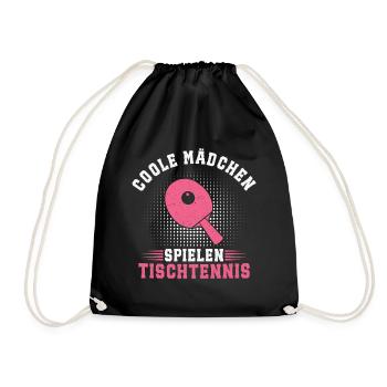 Coole Mädchen spielen Tischtennis  - Turnbeutel - Schwarz - Vorne