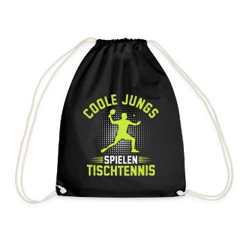Coole Jungs Spielen Tischtennis  - Turnbeutel - Schwarz - Vorne