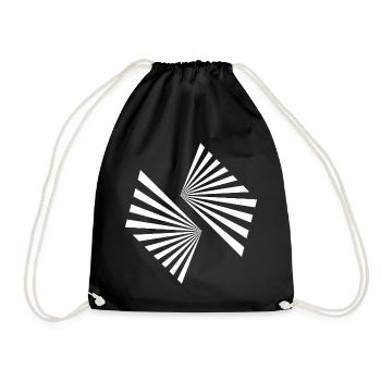 Spiral-Sunburst-Geometrie - Turnbeutel - Schwarz - Vorne