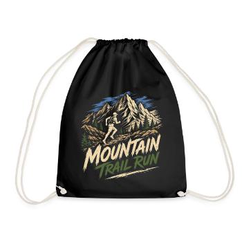 Mountain Trail Run - Drawstring Bag - black - Front