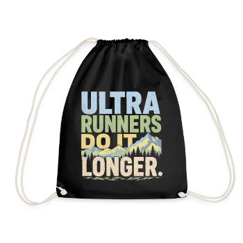 Ultra Runners Do It Longer - Drawstring Bag - black - Front