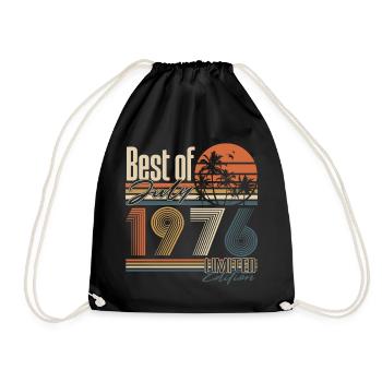 Juli_1976 Vintage Retro Geburtstag Geschenk - Turnbeutel - Schwarz - Vorne