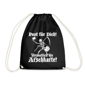 Fürchte den Tod nicht - Skelett mit Sense - Turnbeutel - Schwarz - Vorne