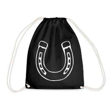 Horseshoe Horse Riding Gift Rider - Drawstring Bag - black - Front