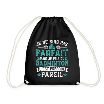 Je fais du badminton   - Sac de sport léger - noir - Devant