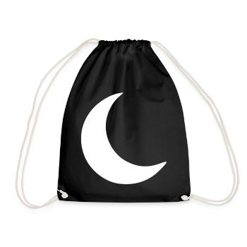 Moon Crescent White Gift - Drawstring Bag - black - Front