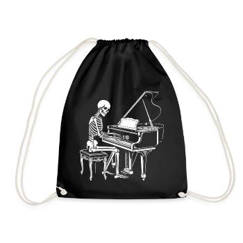 Skelett, das Klavier spielt - Turnbeutel - Schwarz - Vorne