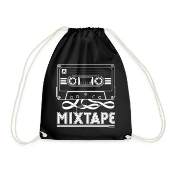 Mixtape Retro Kassette 80er 90er Musik T-Shirt - Turnbeutel - Schwarz - Vorne