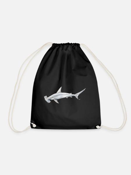 Tiburon martillon - Hammerhead shark - Requin - Drawstring Bag - black