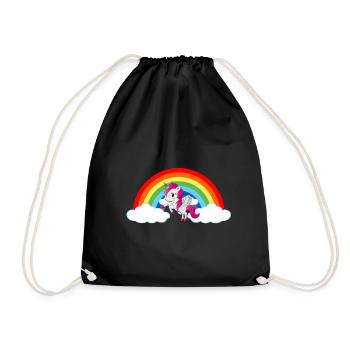 Unicorn mythical animal unicorn shirt unicorns - Drawstring Bag - black - Front