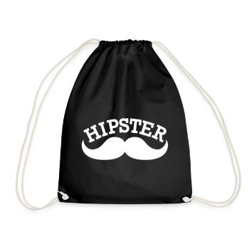hipster - Drawstring Bag - black - Front