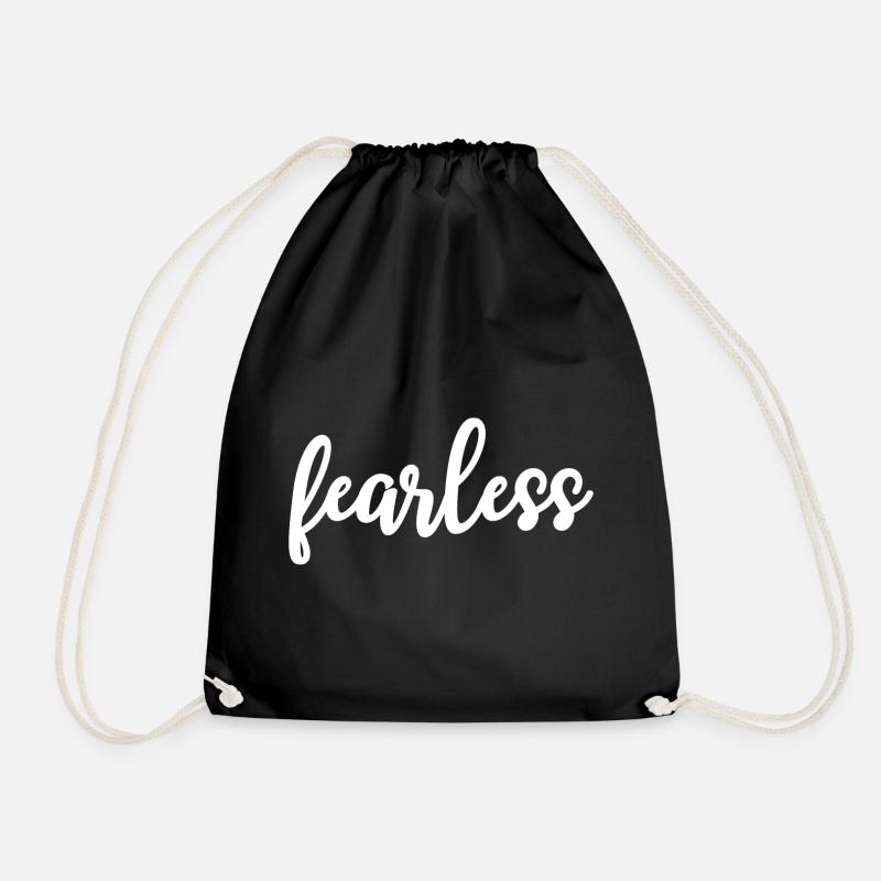 fearless Kalligrafie Motivation - Turnbeutel - Schwarz