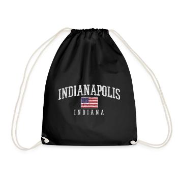 Indianapolis Americana Flag Vintage - Turnbeutel - Schwarz - Vorne