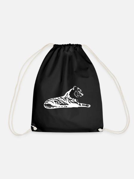 Eleganter Tiger mit Tribal-Design - Turnbeutel - Schwarz