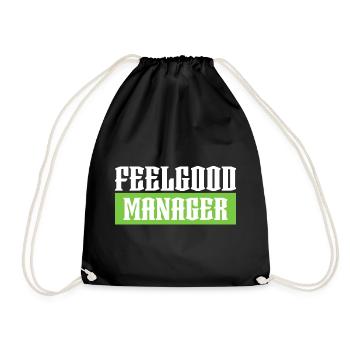 Feelgood manager green tshirt black - Drawstring Bag - black - Front