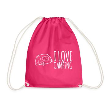 I Love Camping - Turnbeutel - Fuchsia - Vorne