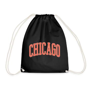 Chicago Arched Block Lettering - Drawstring Bag - black - Front