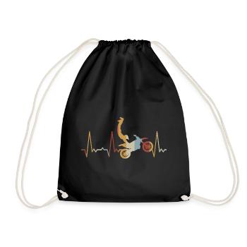 Heartbeat Motocross - Drawstring Bag - black - Front