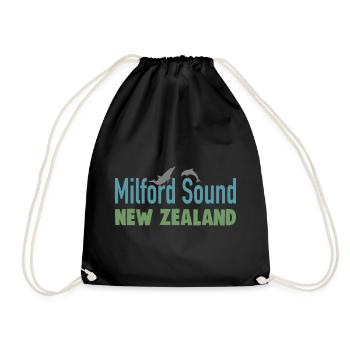 Milford Sound New Zealand - Drawstring Bag - black - Front