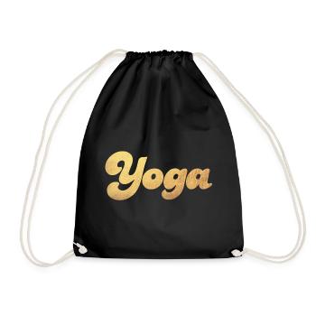 Yoga Gold Schnoerkel Meditation Fan Yogi Hobby - Drawstring Bag - black - Front