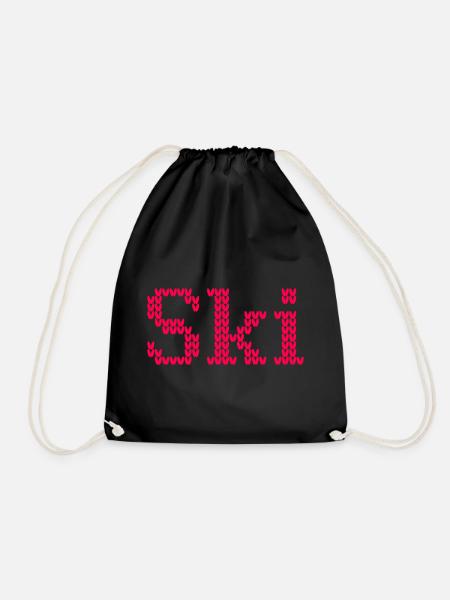 Ski Strick Winter Skiurlaub Muster Alpen Schnee - Turnbeutel - Schwarz