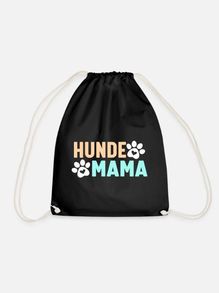 Dogs Mom - Drawstring Bag - black