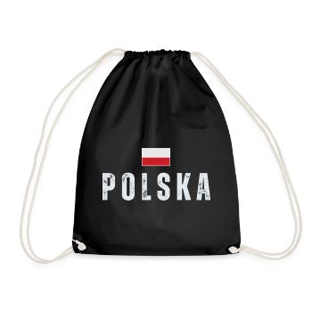 Polish flag, Polish pride - Drawstring Bag - black - Front