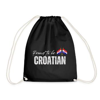 Croatian proud, I love Croatia - Drawstring Bag - black - Front