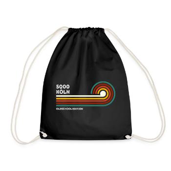 Cologne Retro Shirt Oldschool 5000 Zip Code Souvenir - Drawstring Bag - black - Front
