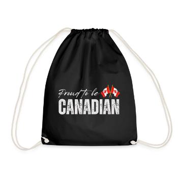 Flag of Canada, Canadian pride - Drawstring Bag - black - Front